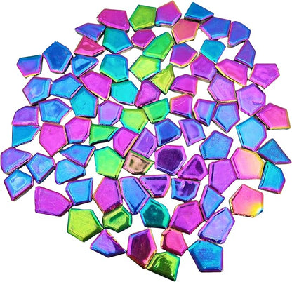 1.1 LB Porcelain Ceramic Mosaic Tiles,Broken Irregular Mosaic Tiles for DIY Craft Floor,Kitchen,Pool, Flower Pots Mosaic Making Supplies (Rainbow)