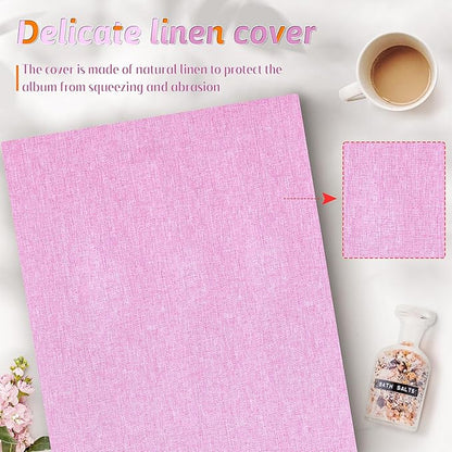 Popotop Photo Album 4x6 600 Pockets for Wedding Gifts,Linen Hardcover Picture Albums for Family Anniversary Baby Vacation Pictures