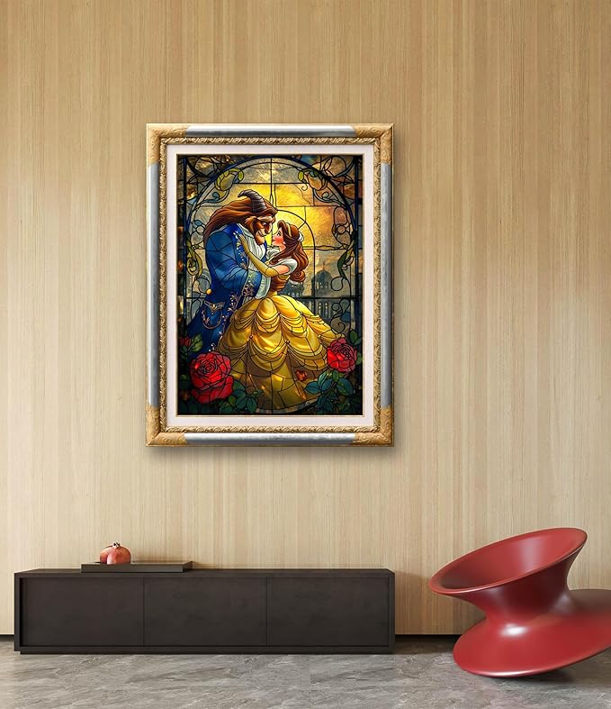 Leczany Cross Stitch Stamped Kits Patterns Craft Kit Needlepoint Full Range of Embroidery Starter Kits Beginners for DIY 11CT 3 Strands | The King and Princess 13×18.1 inches