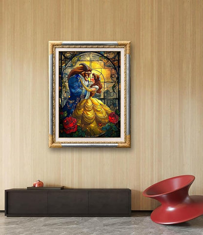 Leczany Cross Stitch Stamped Kits Patterns Craft Kit Needlepoint Full Range of Embroidery Starter Kits Beginners for DIY 11CT 3 Strands | The King and Princess 13×18.1 inches