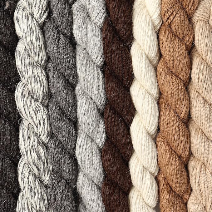 Origins Limited Collection - 100% Baby Alpaca Yarn Wool Set of 8 Hanks (200 Grams) DK Weight Made in Peru Natural Undyed Colors Heavenly Soft Perfect for Knitting and Crocheting (Assorted Colors, DK)
