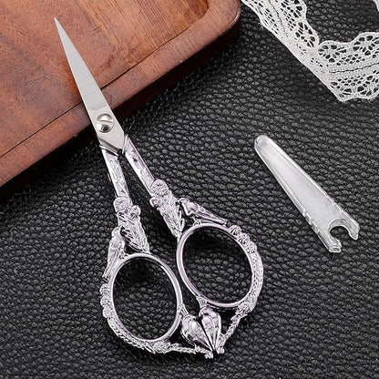 YOUGUOM Sewing Embroidery Scissors – Small Precision Scissor for Craft, Artwork, Needlework Yarn, Handicraft DIY Tool, Thread Detail Snips, 4.6in Purple Cute Bird Shears