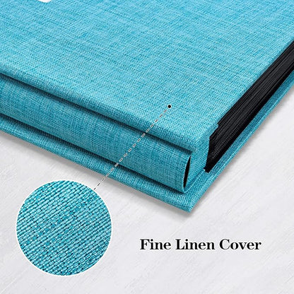 Mublalbum Photo Album 4x6 600 Photos Linen Cover Large Picture Book Holds Horizontal and Vertical Pockets for Wedding Family Anniversary and Baby (Blue)