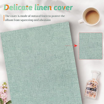 Popotop Photo Album 4x6 600 Pockets for Wedding Gifts,Linen Hardcover Picture Albums for Family Anniversary Baby Vacation Pictures