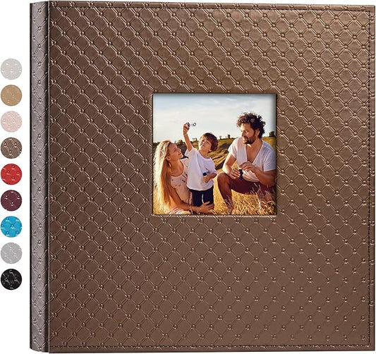Mublalbum Leather Photo Album 4x6 1000 Photos Large Capacity Picture Book with Horizontal and Vertical Pockets for Baby Wedding Anniversary and Family (Brown)