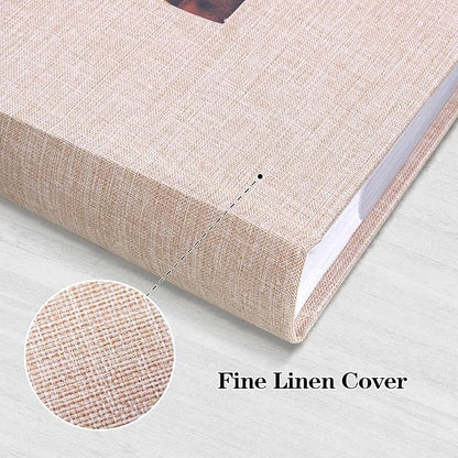 Mublalbum Photo Album 4x6 300 Photos Linen Cover with Memo Areas Photobook Pictures Book for Wedding Family Baby and Vacation (Beige)