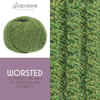 Worsted Set (6 x 1.75 oz) Super Soft Baby Alpaca Knitting Yarn Middle Green 656 Yards