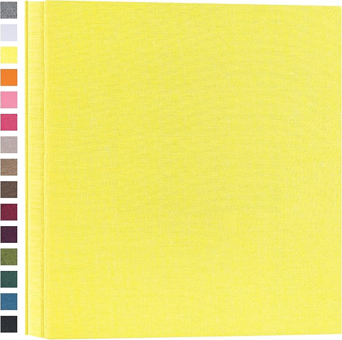 potricher Photo Album for 4x6 600 Photos Linen Cover Extra Large Capacity Picture Book for Family Wedding Anniversary and Baby (Yellow)