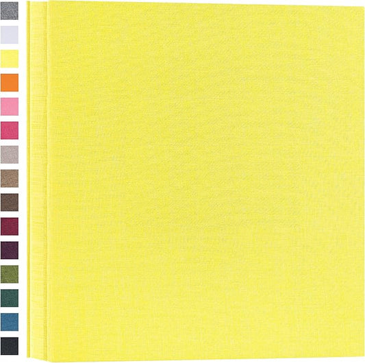 potricher Photo Album for 4x6 600 Photos Linen Cover Extra Large Capacity Picture Book for Family Wedding Anniversary and Baby (Yellow)