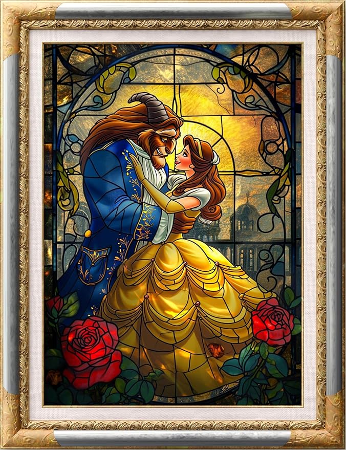 Leczany Cross Stitch Stamped Kits Patterns Craft Kit Needlepoint Full Range of Embroidery Starter Kits Beginners for DIY 11CT 3 Strands | The King and Princess 13×18.1 inches