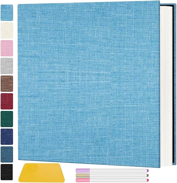 Zesthouse Photo Album Self Adhesive Pages, 60 Pages Magnetic Scrapbook Albums with Sticky Page, Photos Album Holds 8x10 & 5X7 & 4x6 & 6x8 & 3x5, Large Picture Book Ideal Gift for Family Wedding Baby