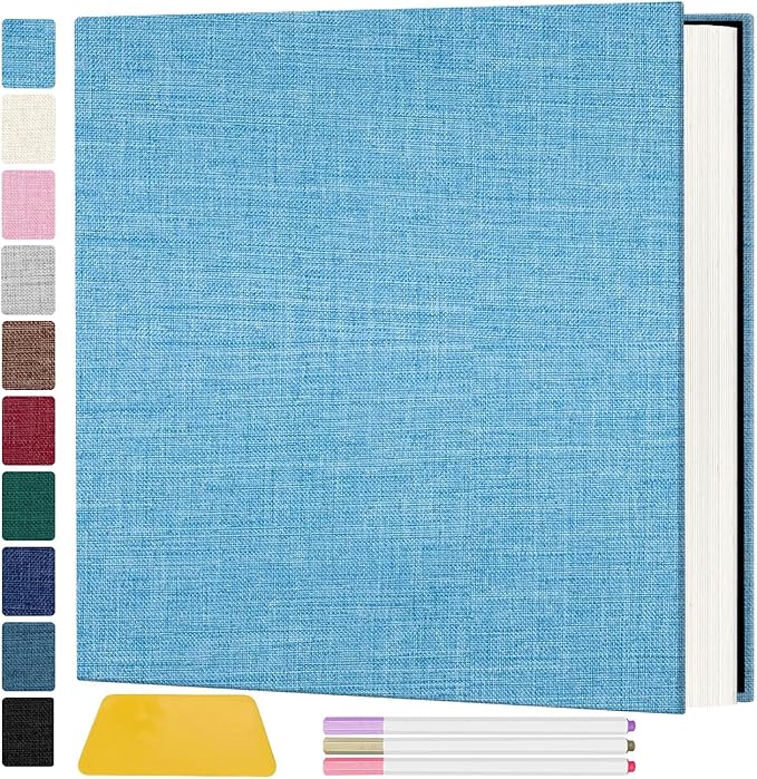 Zesthouse Large 18In Photo Album Self Adhesive 60 Pages, Scrapbook Albums with Sticky Page Holds 10x12 & 8x10 & 5X7 & 4x6 Pictures, DIY Photo Book Ideal Gift for Family Wedding Baby
