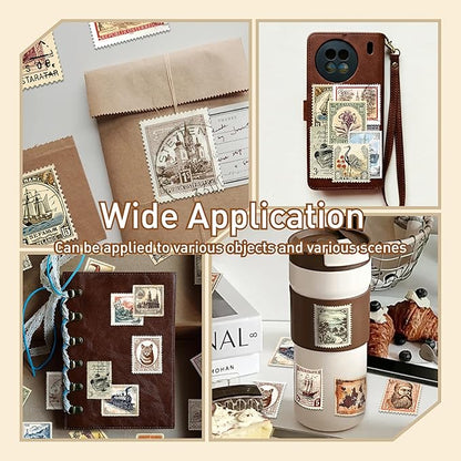 Vintage Scrapbook Stickers Set, Retro Stickers for Bullet Journal, Antique Looking Sticker for Junk Journal Collage Album (Memory Stamp 100pcs)