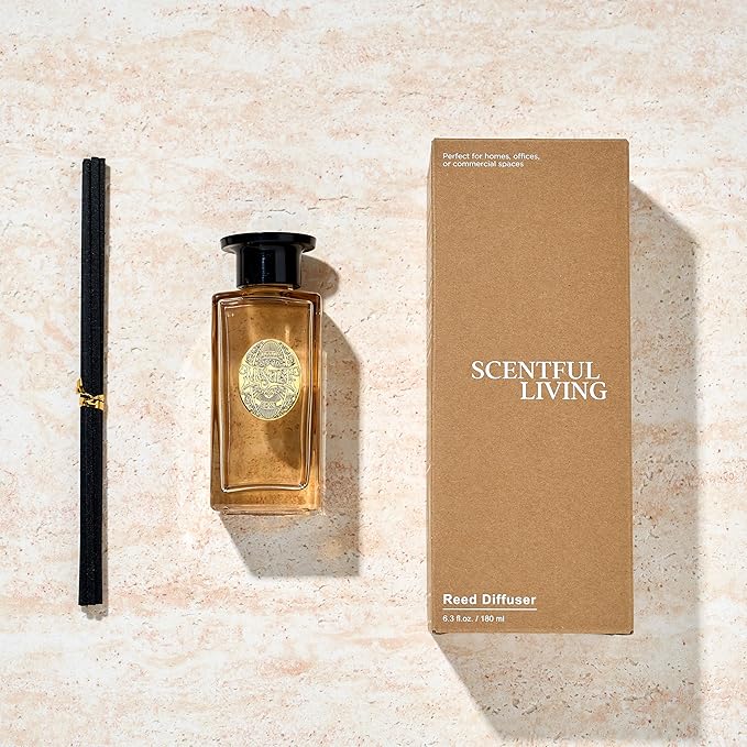 M&SENSE 6.3 oz Large Reed Diffuser Set | Orange Goji Scent Oil Diffuser with Sticks | Hotel Collection Non-Toxic Essential Oil |for Bedroom Bathroom Living Room
