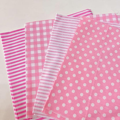 7Pcs 20" x 20" Cotton Fabric DIY Making Supplies Quilting Patchwork Fabric Fat Quarter Bundles DIY for Quilting Cotton Patchwork Cushions (Pink, 20" x 20")