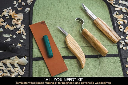 BeaverCraft S13 Wood Carving Tools Set for Spoon Carving 3 Knives Wood Carving Kit for Beginners Hook Knife Wood Carving Right-Handed Spoon Carving Whittling Knives (S13 Right-Handed)