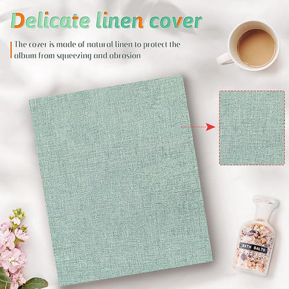 Popotop Photo Album 4x6 200 Pockets for Wedding Gifts,Linen Hardcover Picture Albums for Family Anniversary Baby Vacation Pictures