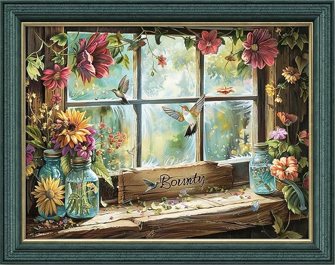 Leczany Cross Stitch Patterns Stamped Kit for Beginners | Embroidery Supplies DIY Craft Kit Needlepoint for Adults Starter | 11CT, 3 Strands | Beautiful Scenery by The Window 20.9x15.8 inches
