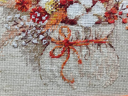 RIOLIS - Bouquet with Lagurus and Cotton 1913, Cross Stitch Kits 9¾"x9¾, Cross Stitch Kits for Adults, Counted Cross Stitch Kits, Embroidery Kit for Beginners & Advanced, Floral Crossstitching Kits