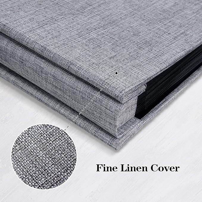Mublalbum Photo Album 4x6 1000 Photos Linen Cover Large Picture Book Holds Horizontal and Vertical Pockets for Wedding Family Anniversary and Baby (Gray)