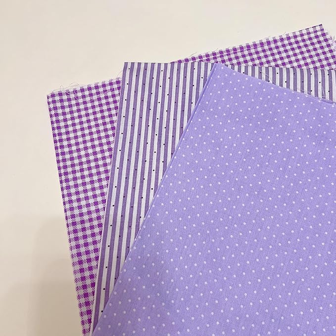 7Pcs 20" x 20" Cotton Fabric DIY Making Supplies Quilting Patchwork Fabric Fat Quarter Bundles DIY for Quilting Cotton Patchwork Cushions (Purple Flowers, 20" x 20")