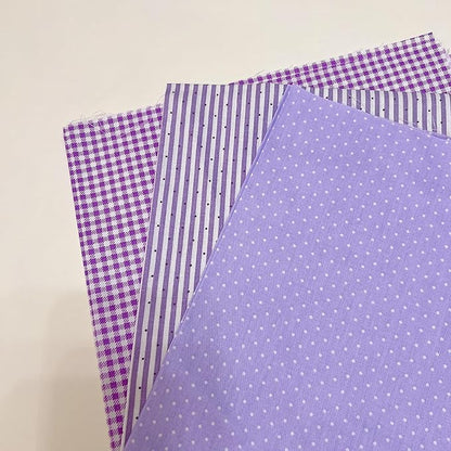 7Pcs 20" x 20" Cotton Fabric DIY Making Supplies Quilting Patchwork Fabric Fat Quarter Bundles DIY for Quilting Cotton Patchwork Cushions (Purple Flowers, 20" x 20")