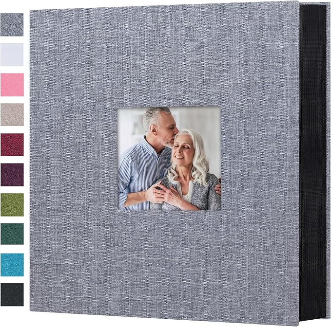 Mublalbum Photo Album 4x6 1000 Photos Linen Cover Large Picture Book Holds Horizontal and Vertical Pockets for Wedding Family Anniversary and Baby (Gray)