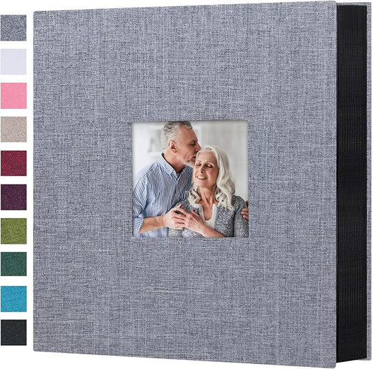 Mublalbum Photo Album 4x6 1000 Photos Linen Cover Large Picture Book Holds Horizontal and Vertical Pockets for Wedding Family Anniversary and Baby (Gray)