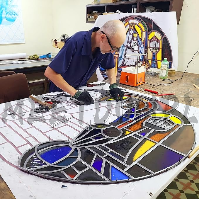 MEETDUMPL Stained Glass Kit，Stained Glass Kits for Adults，Glass Grinder，Stained Glass Grinder，5/8" + 1" Diamond Grinder Bit,100W Soldering Iron Kit,Glass Cutter Tool Kit（Patent has been registered）(7)