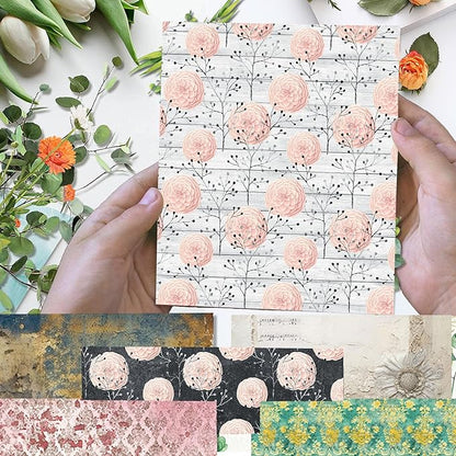Scrapbook Paper 12x12 inch, 24 Sheets DIY Origami Decorative Craft, Double sided printing, Photo Album Decor Wooden-free Paper for Gift Wrapping Card Making Collage Album Decorative (Brown)