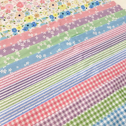 16Pcs 20" x 20" Cotton Fabric DIY Making Supplies Quilting Patchwork Fabric Fat Quarter Bundles DIY for Quilting Cotton Patchwork Cushions (16pcs Mix Flowers, 20" x 20")