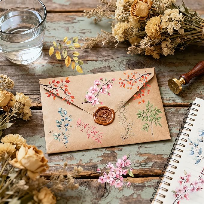 120 pcs Branches Stickers Set for Scrapbook Supplies, Leaf Scrapbook Stickers, Natural Leaf Sticker for Scrapbooking, Planner, Junk Journal, Bullet Journals