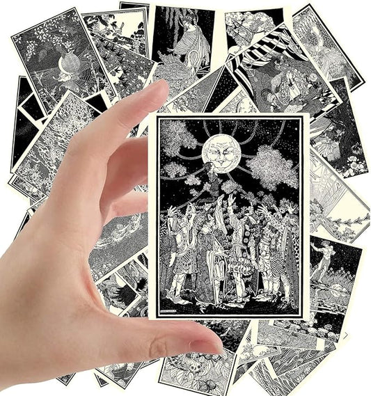 Large Stickers (24 pcs 2.5"x3.5") Fantasy Scenes Vintage Book Engraving Illustration