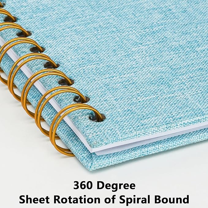 Yopih Linen Covered Scrapbook Photo Album, 8x8 Inches with Hardcover Kraft White Pages - Ideal for Travel, Wedding, Guest Book, Christmas, Baby Shower (20 Sheets/40 Pages)