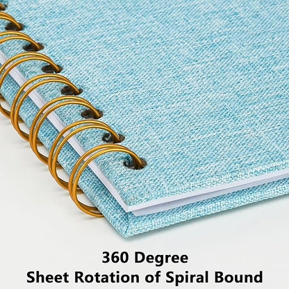 Yopih Linen Covered Scrapbook Photo Album, 8x8 Inches with Hardcover Kraft White Pages - Ideal for Travel, Wedding, Guest Book, Christmas, Baby Shower (20 Sheets/40 Pages)