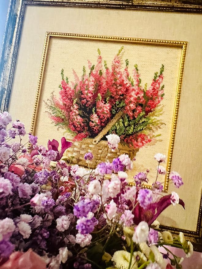 RIOLIS - Scottish Heather 1324, Cross Stitch Kits 9.75"x9.75", Cross Stitch Kits for Adults, Counted Cross Stitch Kits, Embroidery Kit for Beginners & Advanced, Floral Crossstitching Kits