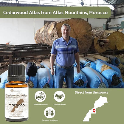 Nature Packaged Pure Cedarwood (Atlas) Essential Oil (2lbs) - Direct from Malagassi Essential Oils Farm in Morocco - Essential Oils for Diffusers and Aromatherapy | Pure Therapeutic Grade