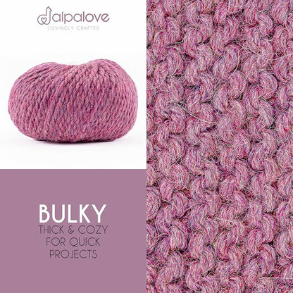 Bulky Set (6 x 1.75 oz) Super Soft Baby Alpaca Knitting Yarn Lila 328 Yards