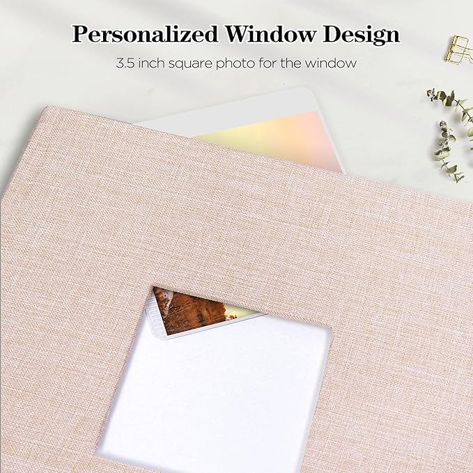 Mublalbum Photo Album 4x6 300 Photos Linen Cover with Memo Areas Photobook Pictures Book for Wedding Family Baby and Vacation (Beige)