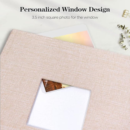 Mublalbum Photo Album 4x6 300 Photos Linen Cover with Memo Areas Photobook Pictures Book for Wedding Family Baby and Vacation (Beige)