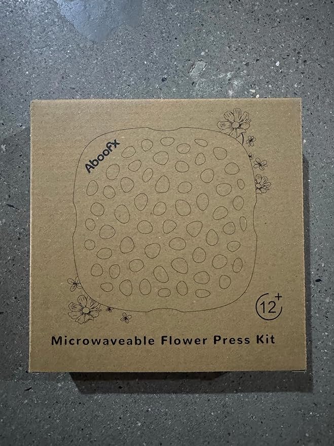 Aboofx Microwave Flower Press Kit,6.3"x6.3" 3 Layers Quick Dry Flower Pressing with Washable Cloth for Pressed Flowers&Plant for DIY Art Craft Lovers,Beginners,Flowers Drying,Vibrant Color Retention