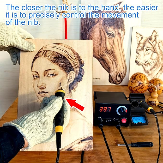 FIRElood LH30 Wood Burning Kit, Digitally Adjustable Temperature Wood burner Pen Kit, Wood Burning Tool, Professional Wood Burner Tool Kit for Adults and Beginners Craft (LH30-2 NEW)