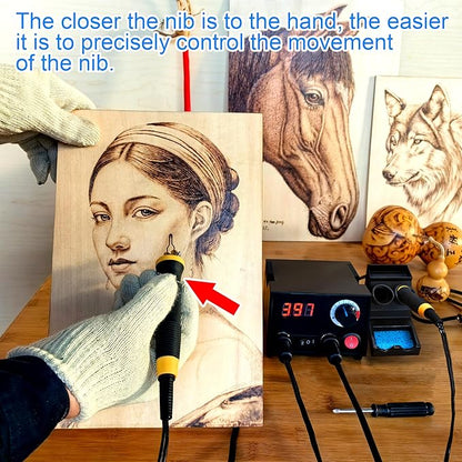 FIRElood LH30 Wood Burning Kit, Digitally Adjustable Temperature Wood burner Pen Kit, Wood Burning Tool, Professional Wood Burner Tool Kit for Adults and Beginners Craft (LH30-2 NEW)