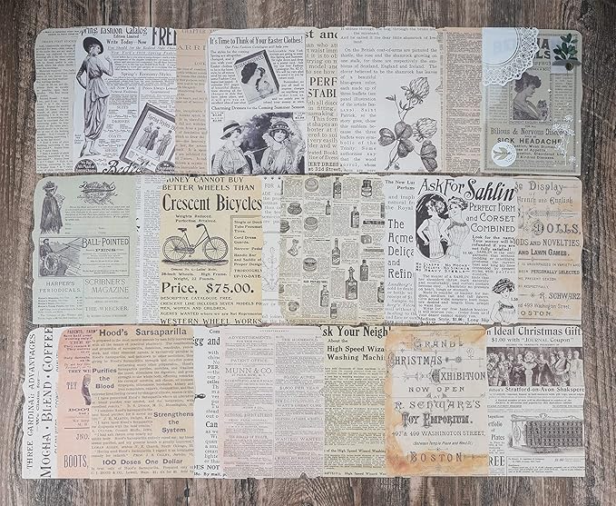 150 Sheets of Scrapbook Paper, Vintage Journaling Supplies Craft Kits for Bullet Journals Junk Planners Aesthetic Room Decor Wall Art Collage Album Cottagecore Picture Frames