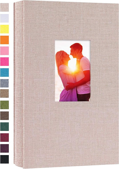 potricher Photo Album for 4x6 300 Photos Linen Cover Photo Book for Family Wedding Anniversary Baby (Beige, 300 Pockets)