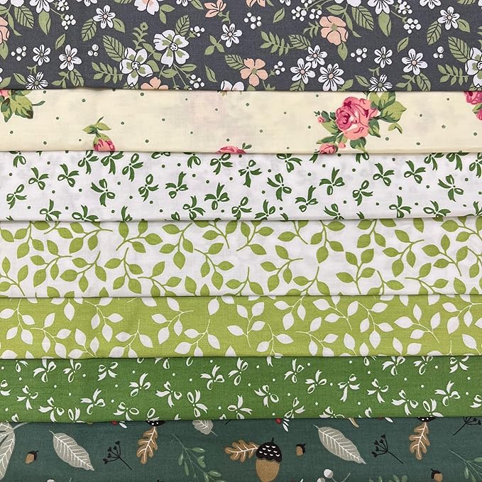 7Pcs 20" x 20" Cotton Fabric DIY Making Supplies Quilting Patchwork Fabric Fat Quarter Bundles DIY for Quilting Cotton Patchwork Cushions (Grey, 20" x 20")