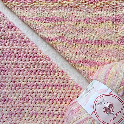 Chenillique Velvet Chenille Yarn for Crocheting, 4-Pack (856Yds / 400G), Free Patterns, Beginners Friendly - Soft Baby Yarn for Knitting Baby Blanket - #4 Medium Worsted Weight - Pink Sorbet