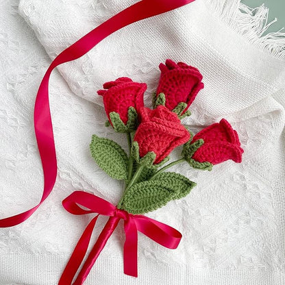 Lily's Lyric Flower Crochet Kit | Red Rose | Step-by-Step Video Tutorial for Adults Teenagers | Craft Gift Idea DIY Home Decoration