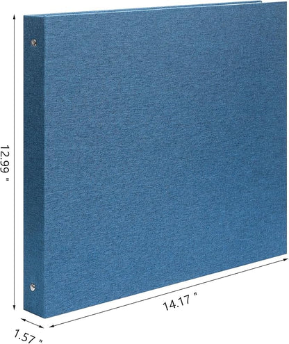 Remowith Large Scrapbook Album with 30 Sheets Plastic Sleeves and Scrap Book Paper 12x12 Inch, Linen Cover 3 Ring Photo album Scrapbooks for Wedding Baby Famliy Memory Blue