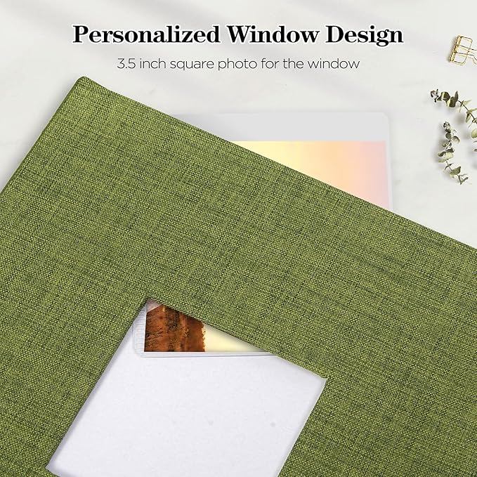 Mublalbum Photo Album 4x6 300 Photos Linen Cover with Memo Areas Photobook Pictures Book for Wedding Family Baby and Vacation (Green)